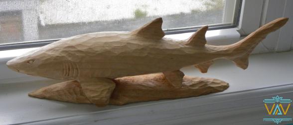 how to do Shark head statue woodturning?