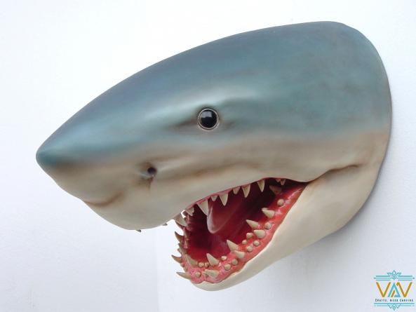 Shark head statue woodturning producers